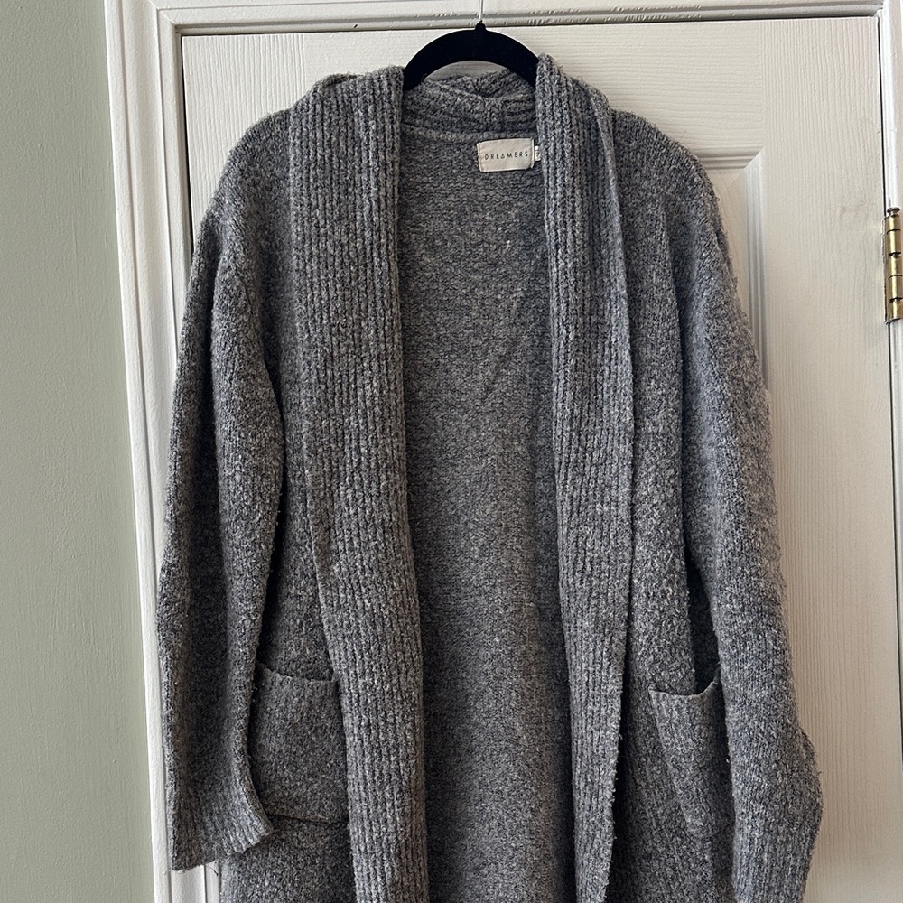 Dreamers Cozy Gray Cardigan
